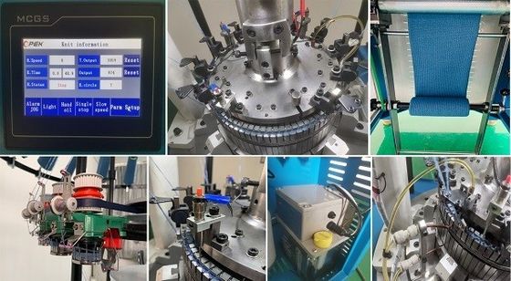 Hommes Femmes Chapeau à côtes en fil réfléchissant avec système de contrôle de la machine à tricoter à alarme entièrement automatique