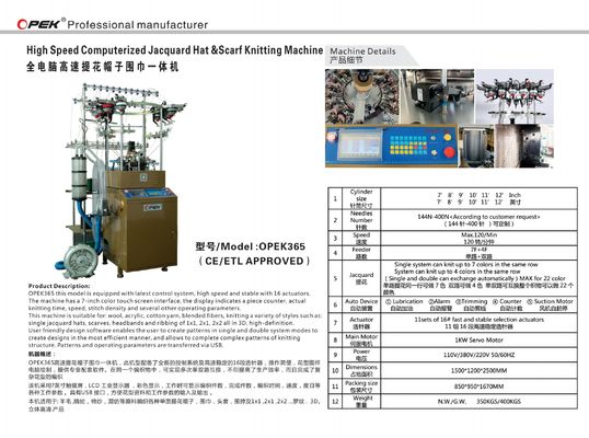 600 ensembles/mois OPEK machine automatique de fabrication de foulards à servo-moteur
