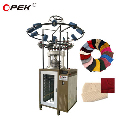 Machine à tricoter de calibre 7G-18G pour chapeaux en polyester tricotés à la côte et chapeaux en laine élégants