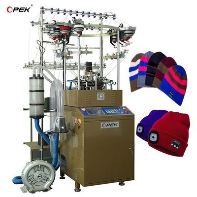 Circulaire OPEK haute vitesse entièrement informatisé Jacquard chapeaux d'hiver et écharpe machine à tricoter