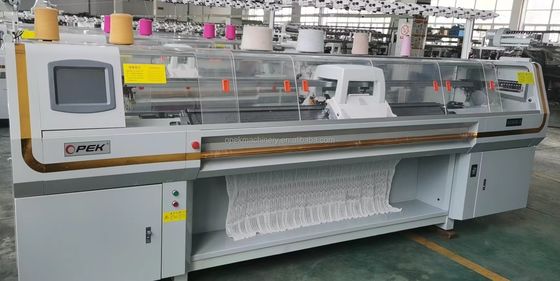 Machine à tricoter à haute vitesse entièrement à base de jacquard pour la production de cols et de manchettes de T-shirts polo