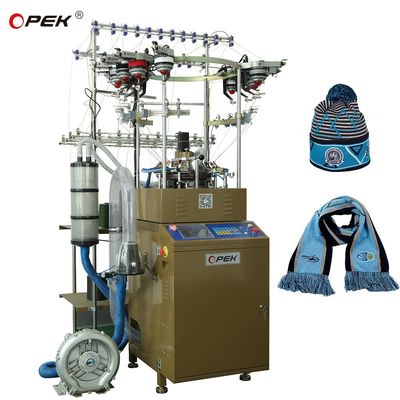 Circulaire entièrement automatique informatisé Jacquard Cashmere écharpe et Cap Beanie Opek Machine
