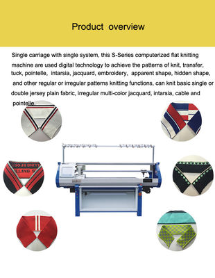 Machine à tricoter de pull entièrement automatique de 72 pouces avec système Jacquard informatisé