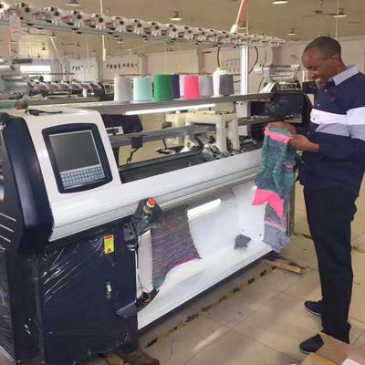 Machine à tricoter à plat informatisée à double système pour pulls en jacquard complet