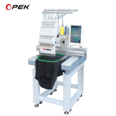 Machine de broderie à tête unique multi-aiguilles Opek informatisée à vitesse maximale de 850 tours par minute