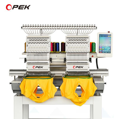 Machine de broderie à double tête avancée pour vêtements et chapeaux 450*400 mm