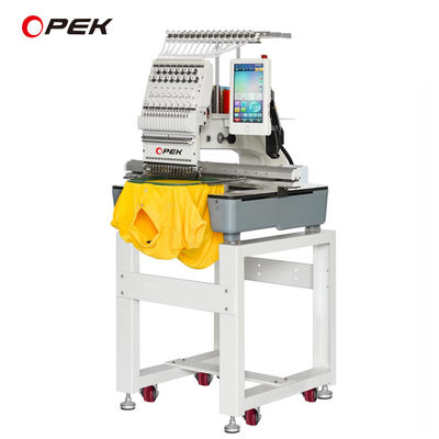 Machine de broderie à tête unique OPEK informatisée pour la fabrication de t-shirts à casquette et de logos plats