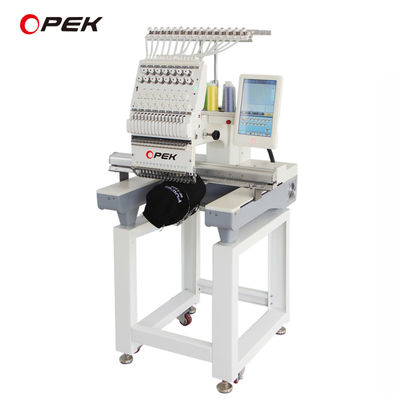 Machine de broderie à tête unique industrielle informatisée OPEK pour la fabrication de T-shirts et chapeaux
