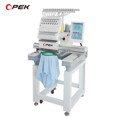 Machine de broderie à tête unique industrielle informatisée OPEK pour la fabrication de T-shirts et chapeaux