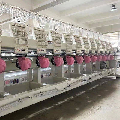 Machine à broderie à haute vitesse multi-têtes informatisée avec un intervalle de tête de 400 mm